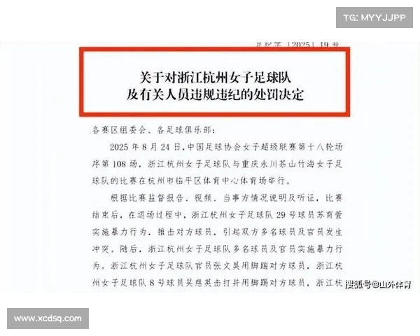 中国足协重罚女足赛场冲突事件 多名球员遭禁赛罚款处理